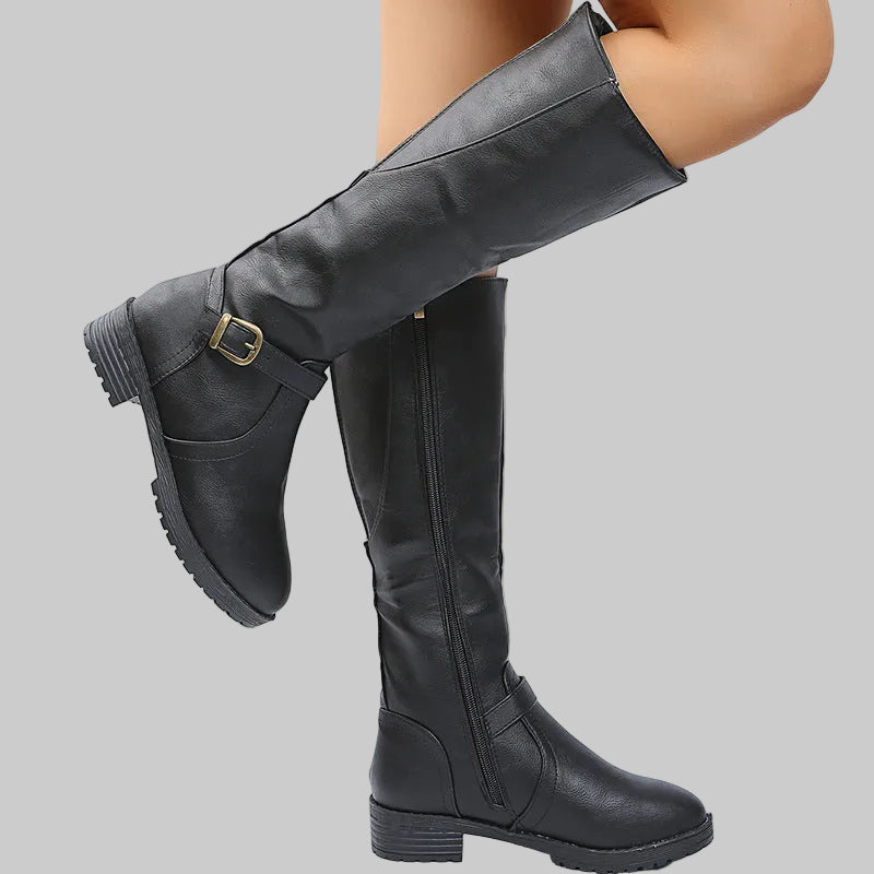 Fearless Heritage Buckle Knee-High Boots