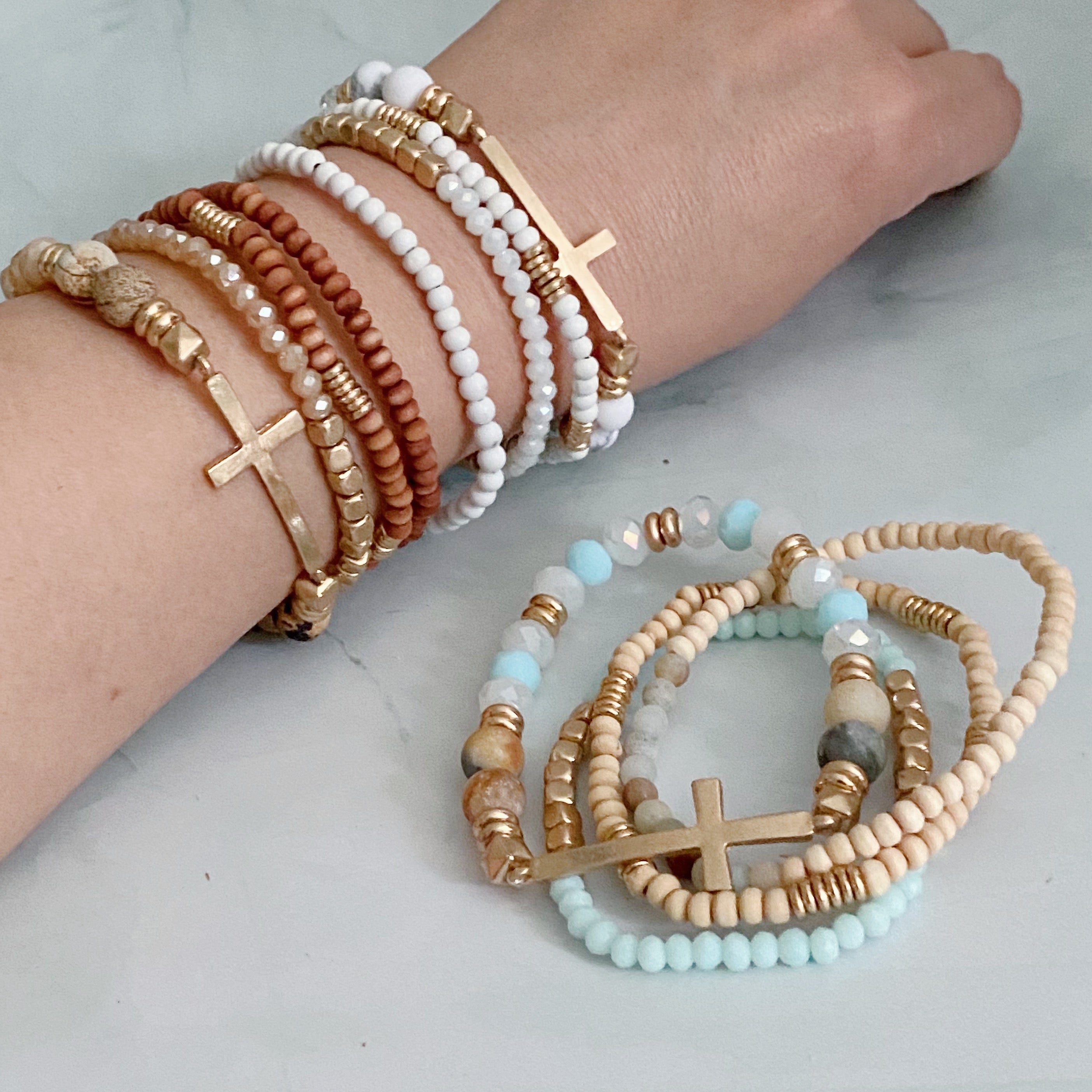 Harmony Stone Stack Bracelet Set