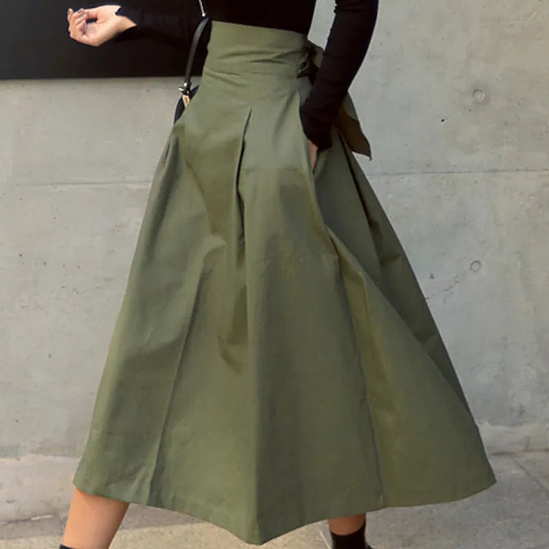 Olive Street Pleated Midi