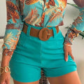 Tropical Bold High-Waist Shorts