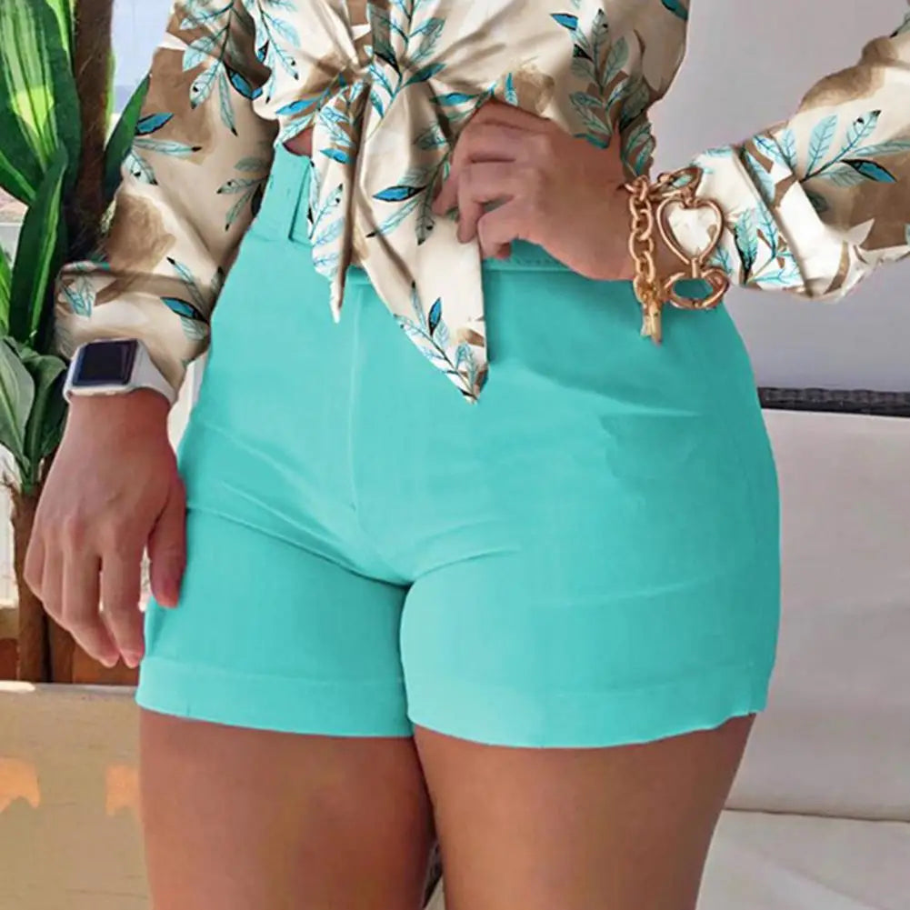 Tropical Bold High-Waist Shorts