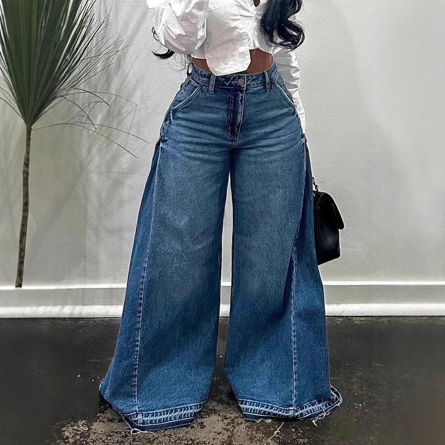 Fearless High-Rise Wide-Leg Jeans – Structured Denim, Bold Silhouette
