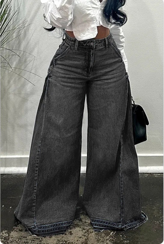Fearless High-Rise Wide-Leg Jeans – Structured Denim, Bold Silhouette