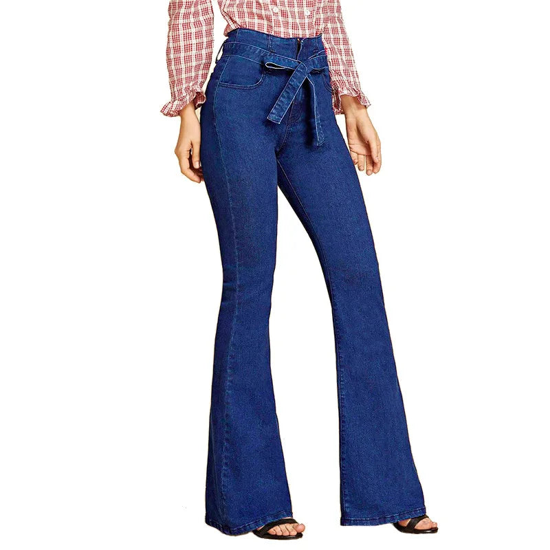 Harbor Tie‑Waist Wide‑Leg Jeans