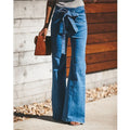 Harbor Tie‑Waist Wide‑Leg Jeans