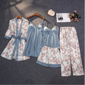 Luxe Silk Blossom 5‑Piece Pajama Set