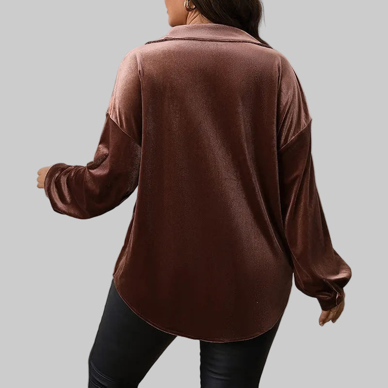Fearless Espresso Satin Blouse