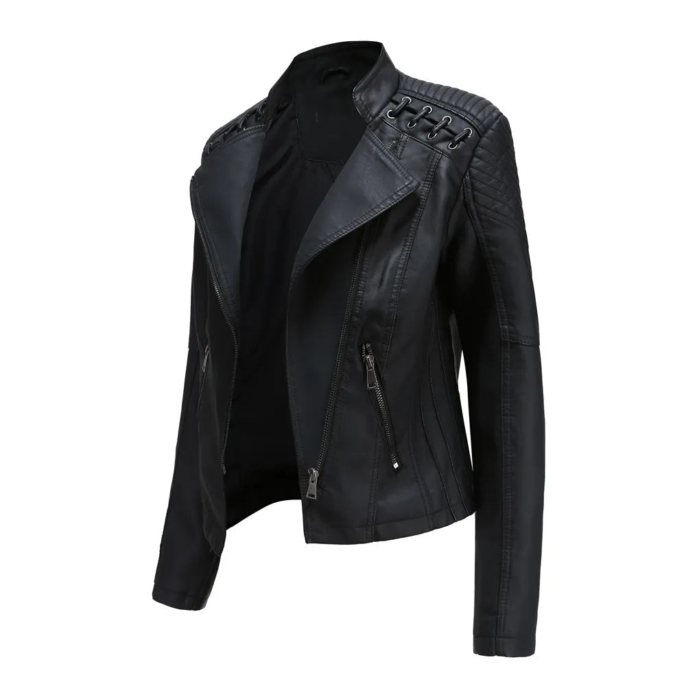 Fearless Rebel Lace‑Shoulder Moto Jacket