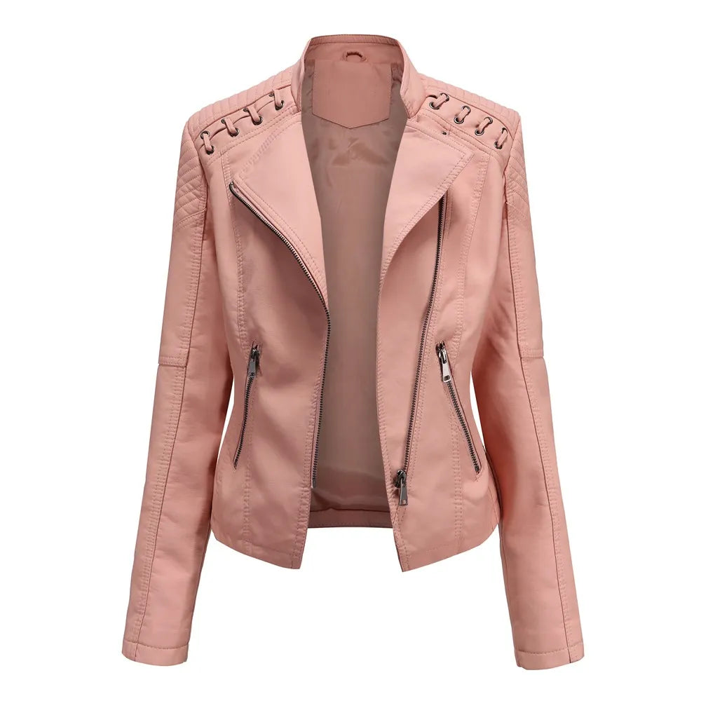 Fearless Rebel Lace‑Shoulder Moto Jacket