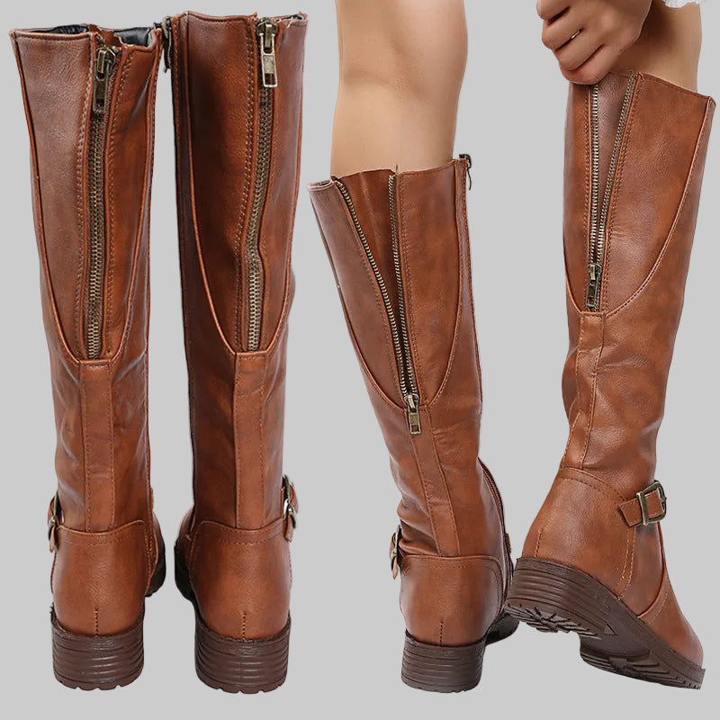 Fearless Heritage Buckle Knee-High Boots