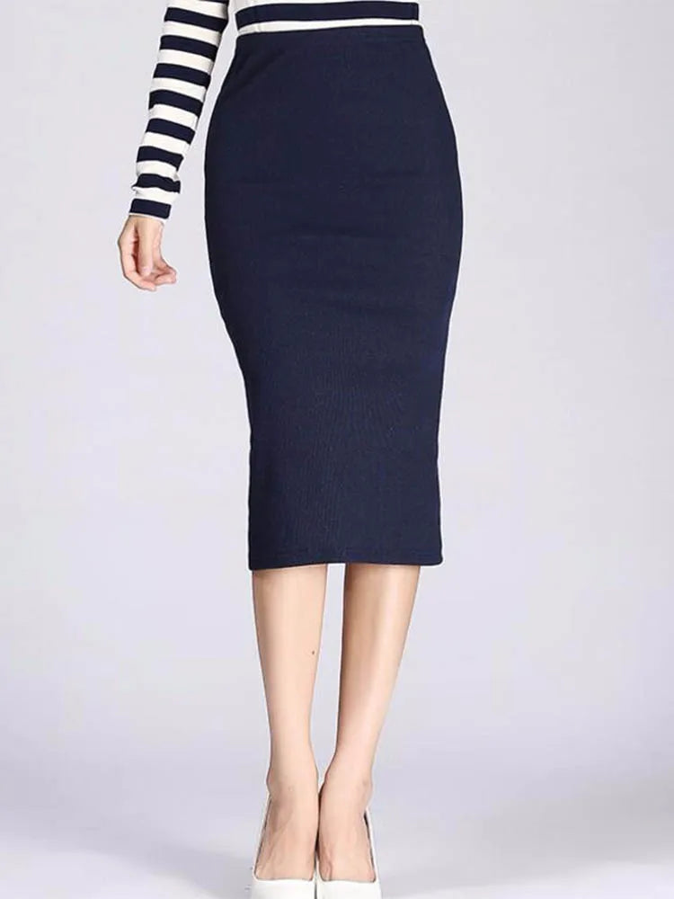Crimson Confidence Pencil Skirt