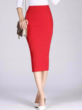 Crimson Confidence Pencil Skirt
