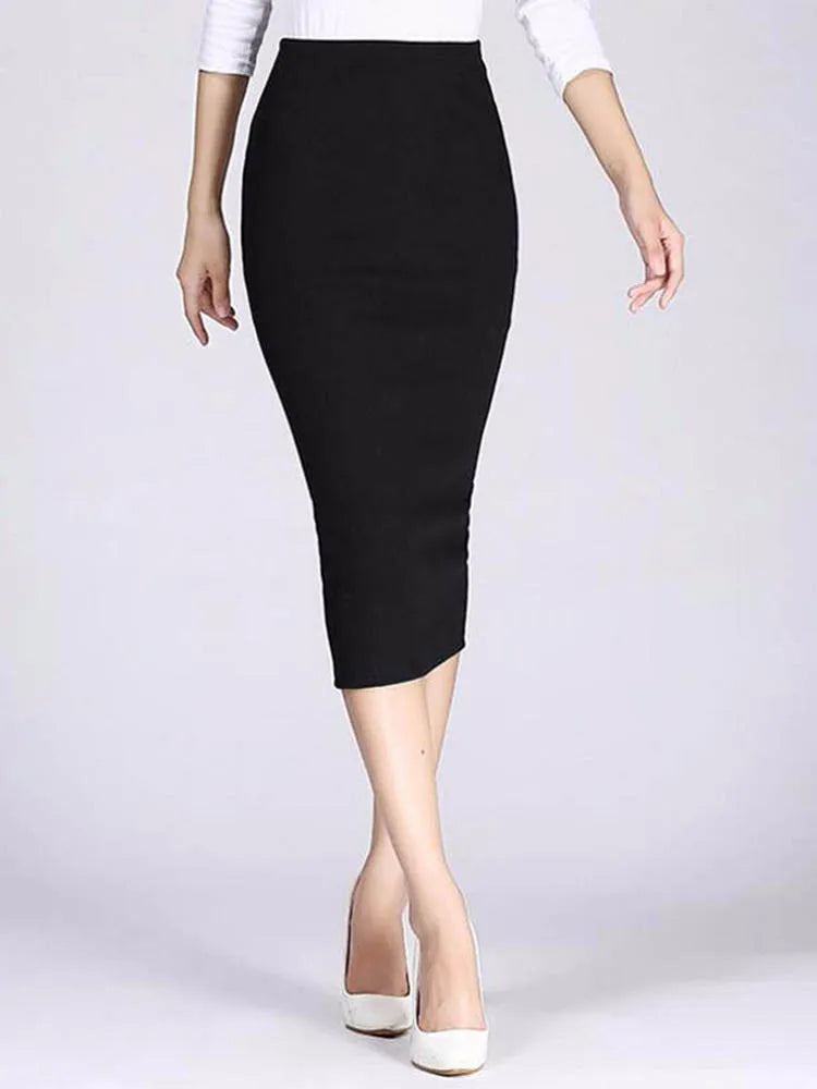 Crimson Confidence Pencil Skirt