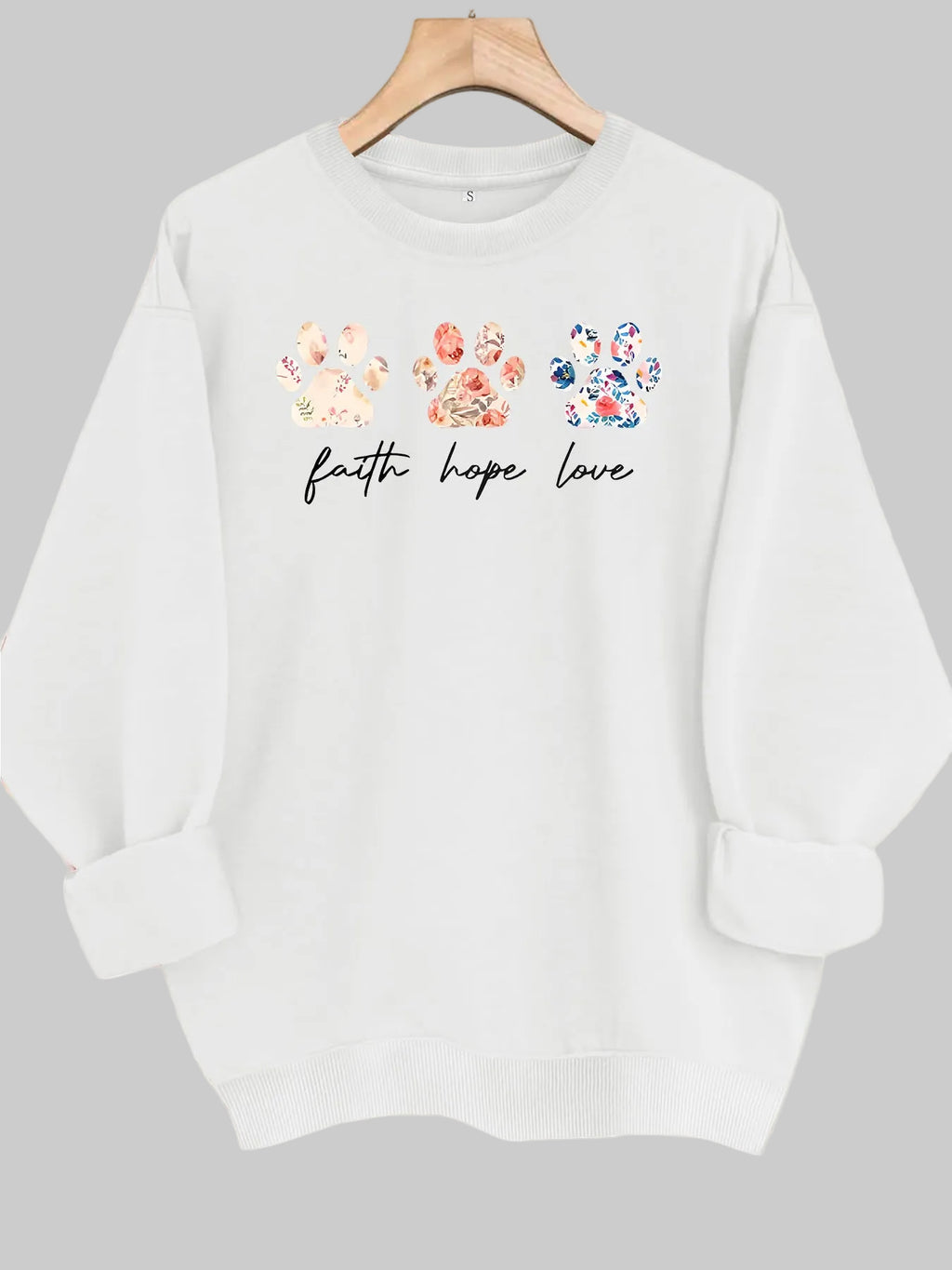 Fearless Faith Hope Love Paw Sweatshirt