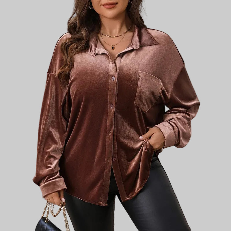 Fearless Espresso Satin Blouse