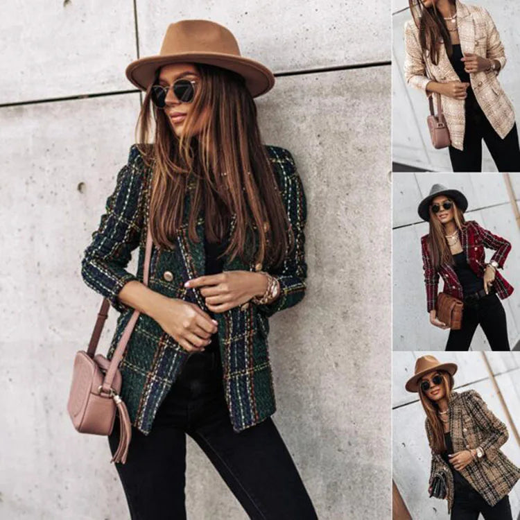Fearless Plaid Power Blazer