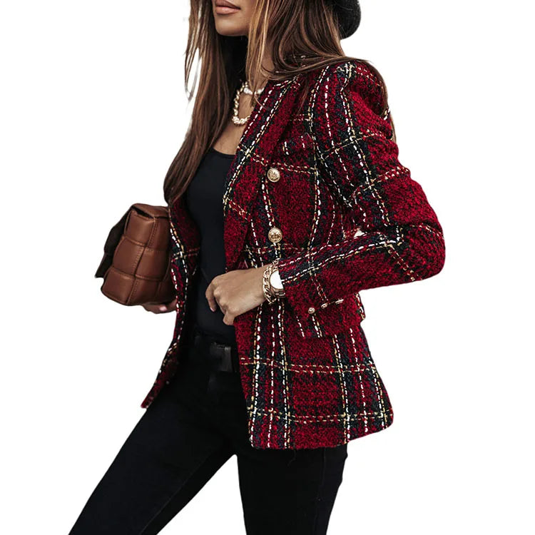 Fearless Plaid Power Blazer