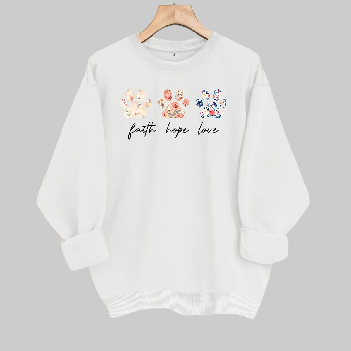 Fearless Faith Hope Love Paw Sweatshirt