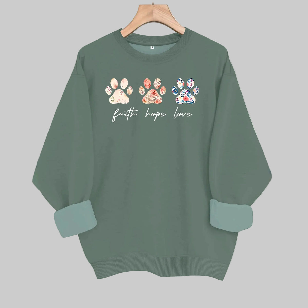 Fearless Faith Hope Love Paw Sweatshirt