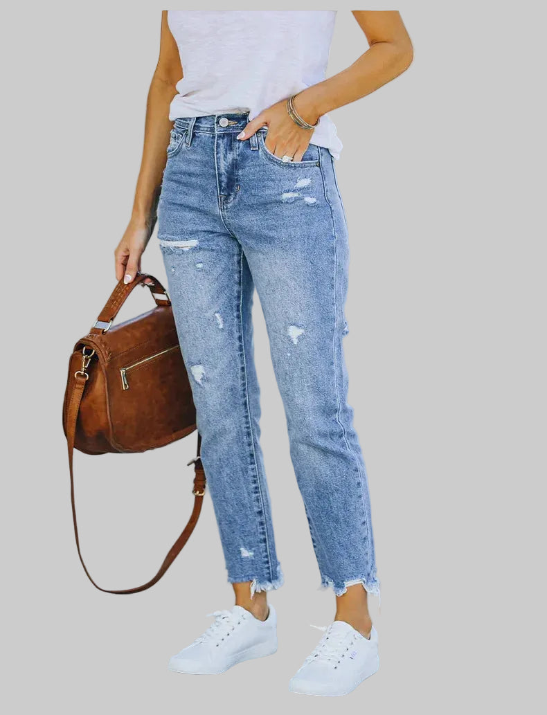 Urban Edge Distressed Straight Jeans