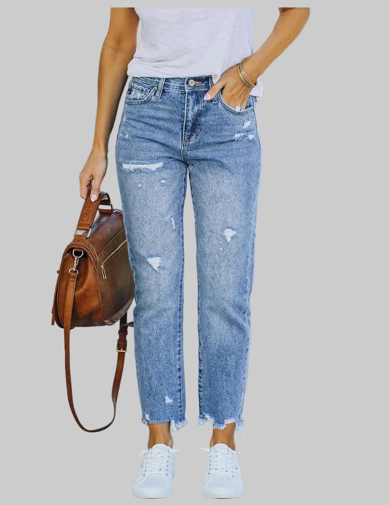 Urban Edge Distressed Straight Jeans