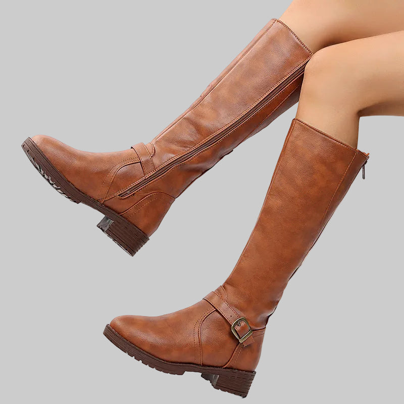 Fearless Heritage Buckle Knee-High Boots