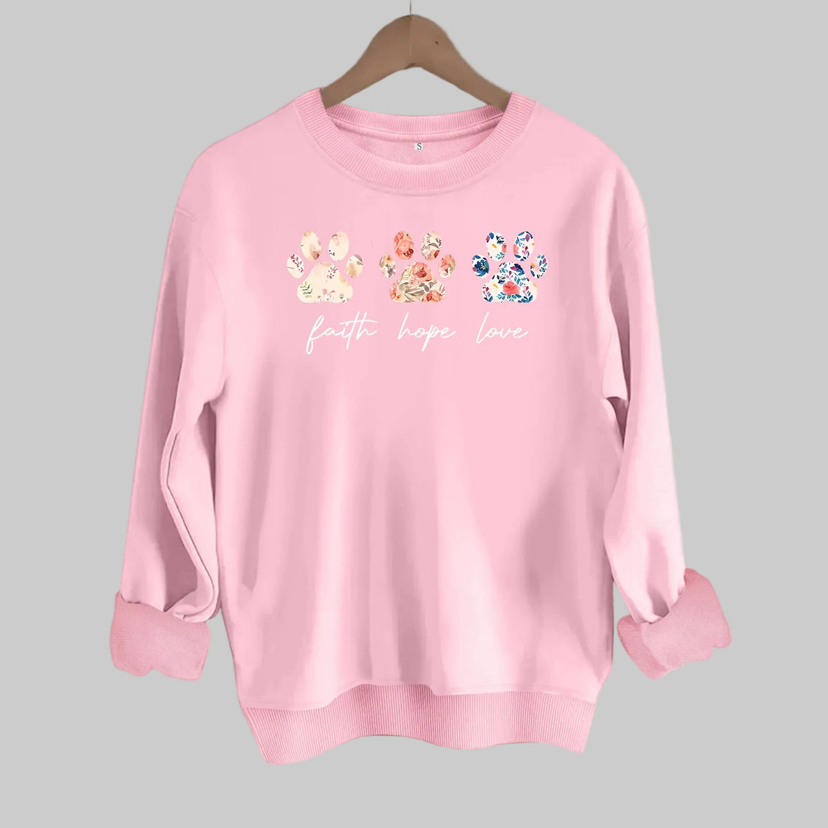 Fearless Faith Hope Love Paw Sweatshirt