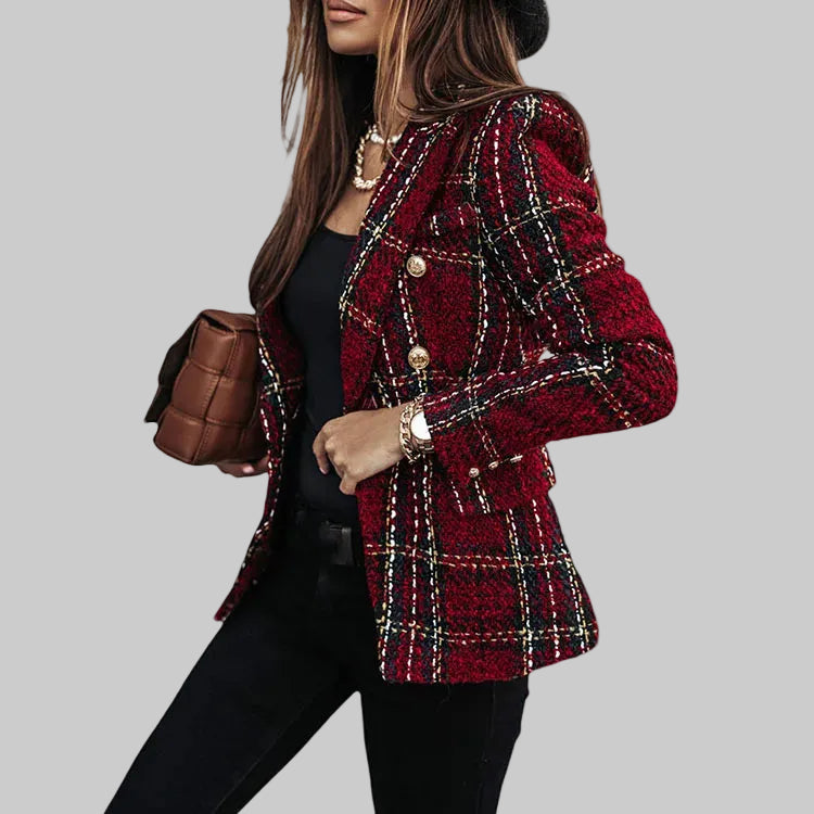 Fearless Plaid Power Blazer