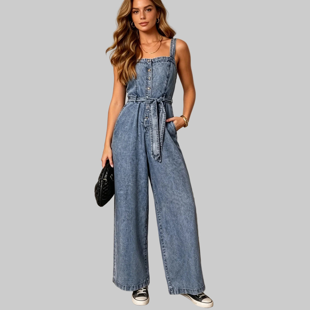 Denim Jefa Wide‑Leg Jumpsuit