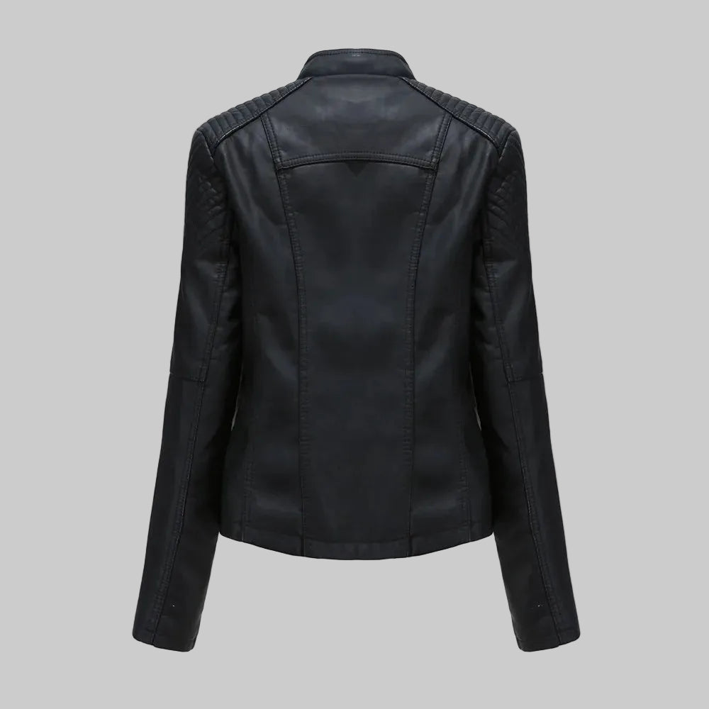 Fearless Rebel Lace‑Shoulder Moto Jacket