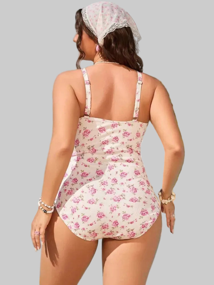 Rose Ruffle One-Piece Swimsuit