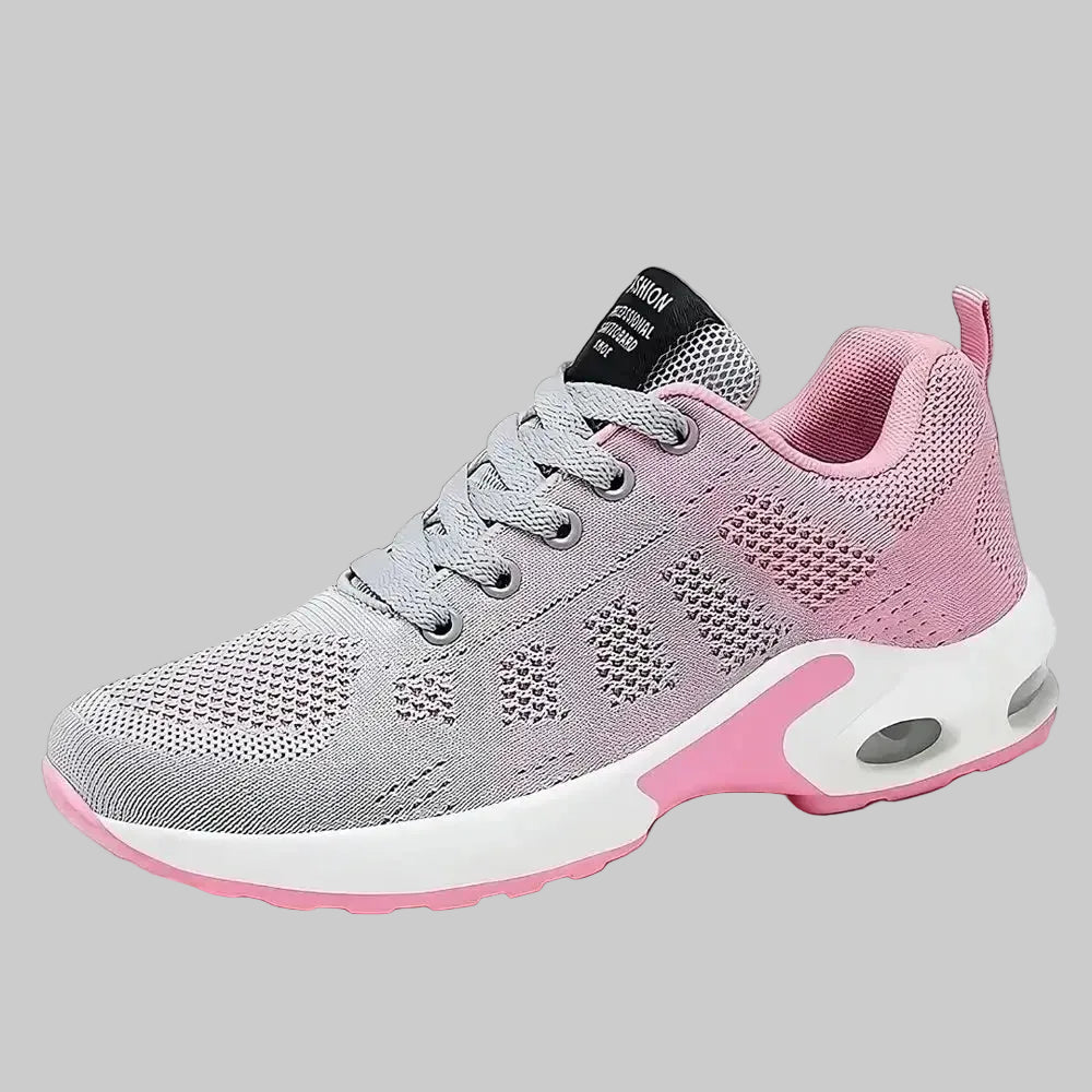 Black Mesh Cushion Running Sneakers