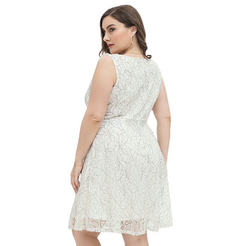 Ivory Petal Lace A‑Line Dress