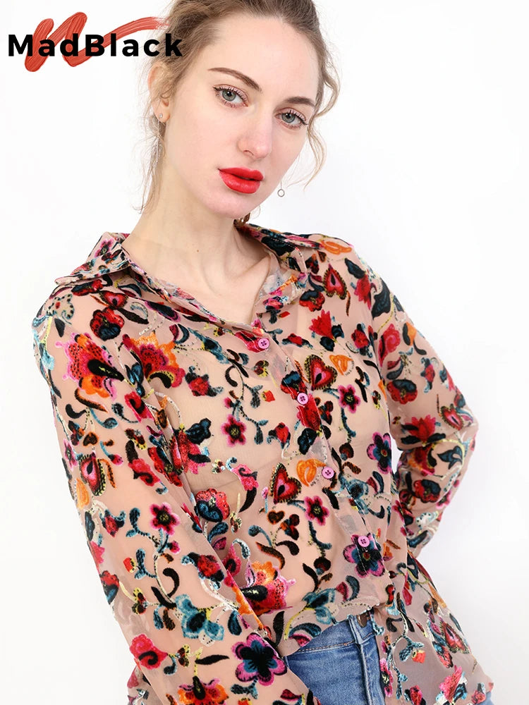 Ethereal Garden Sheer Embroidered Blouse