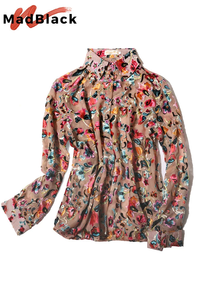 Ethereal Garden Sheer Embroidered Blouse