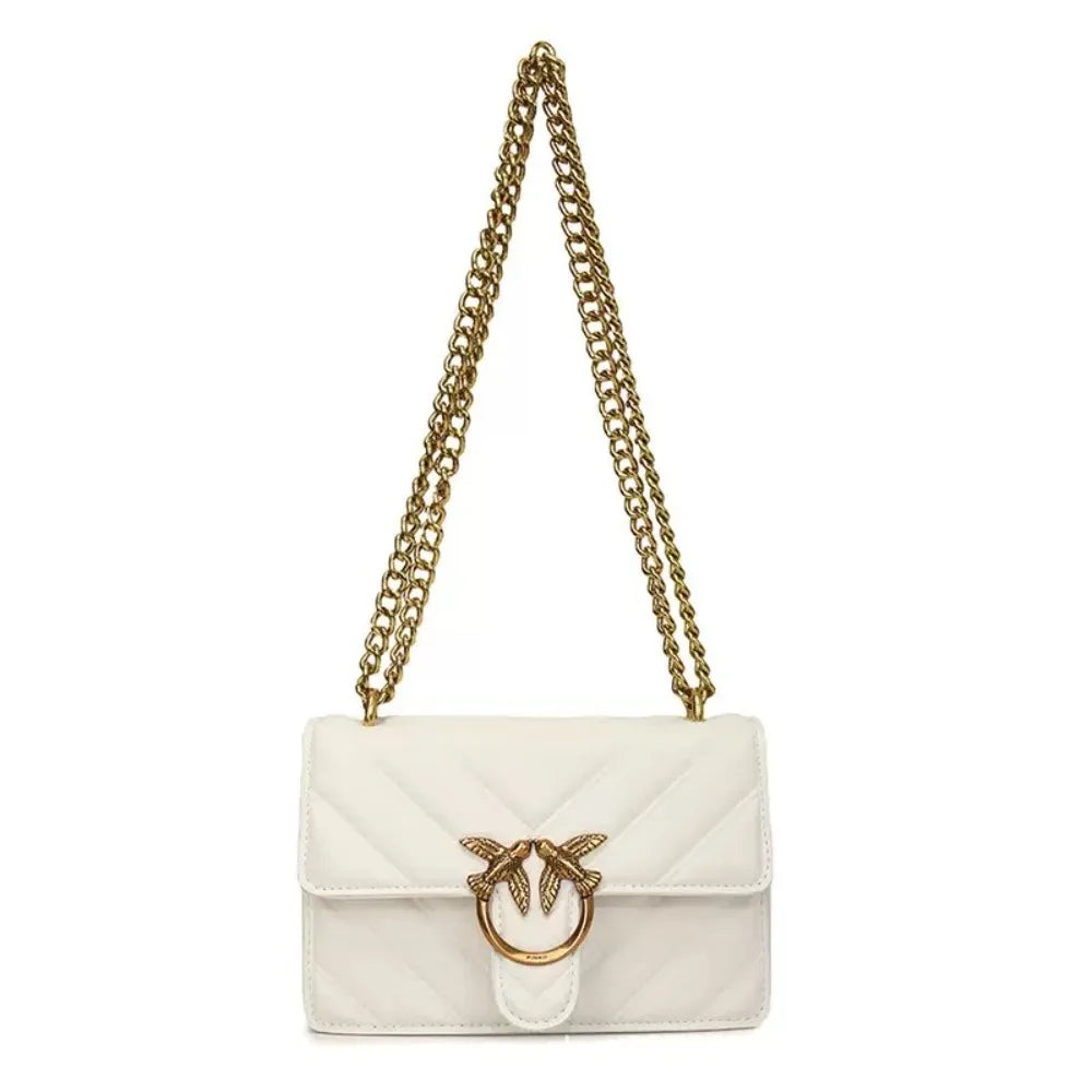 Golden Dove Quilted Shoulder Bag