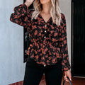 Midnight Bloom Peplum Blouse