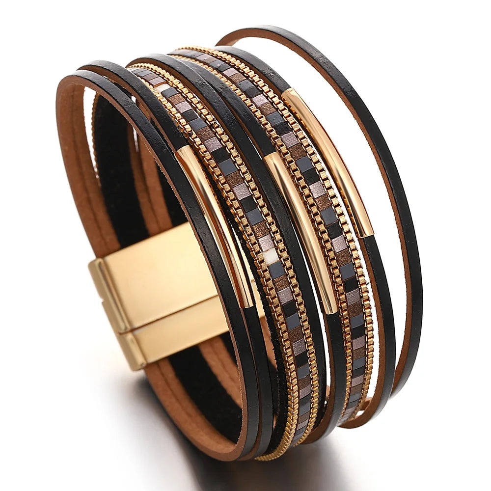 Fearless Leather & Gold Stack