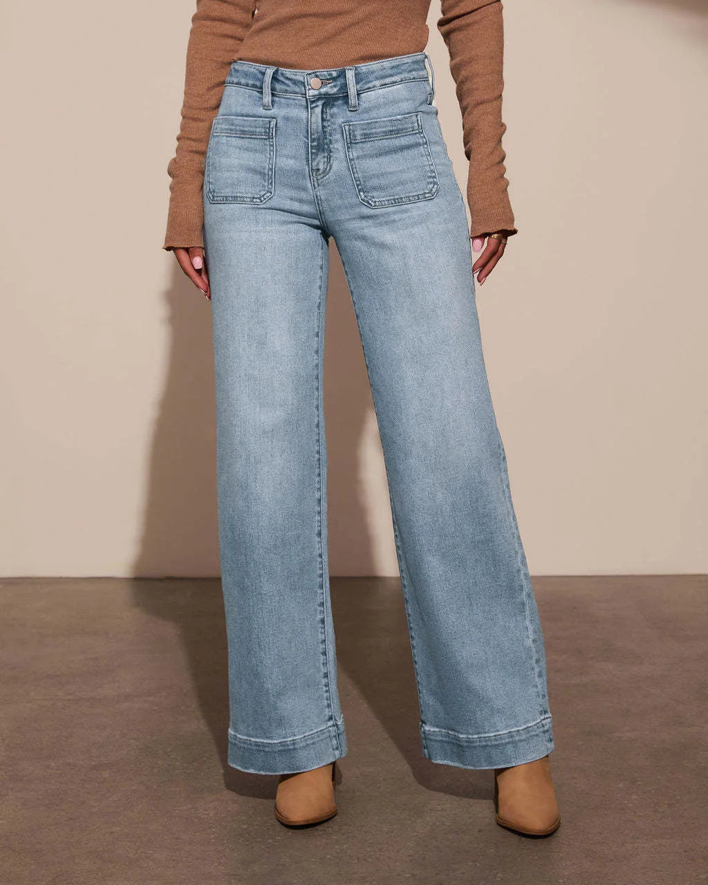 Power Pocket Wide‑Leg Jeans
