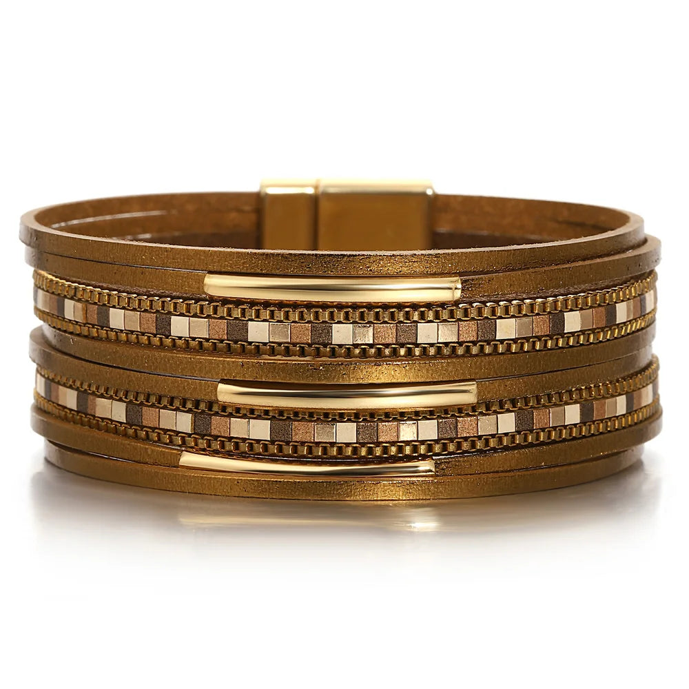 Fearless Leather & Gold Stack