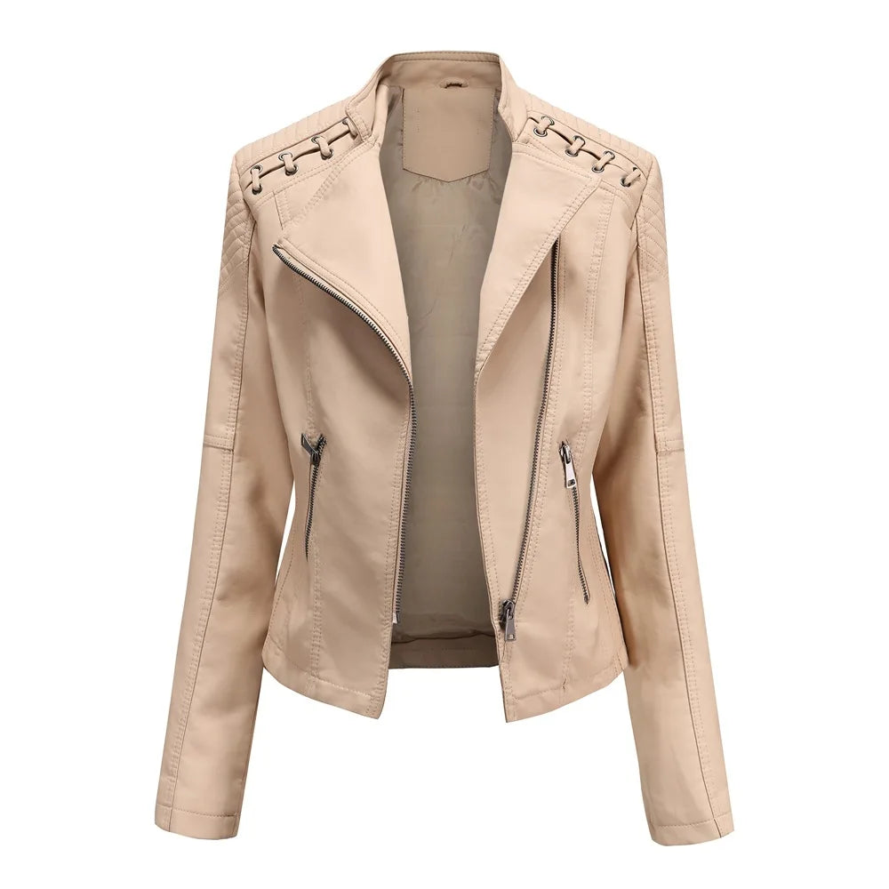 Fearless Rebel Lace‑Shoulder Moto Jacket