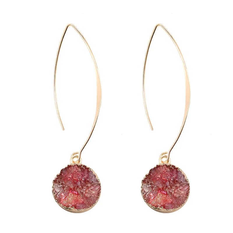 Rosé Druzy Drop Earrings