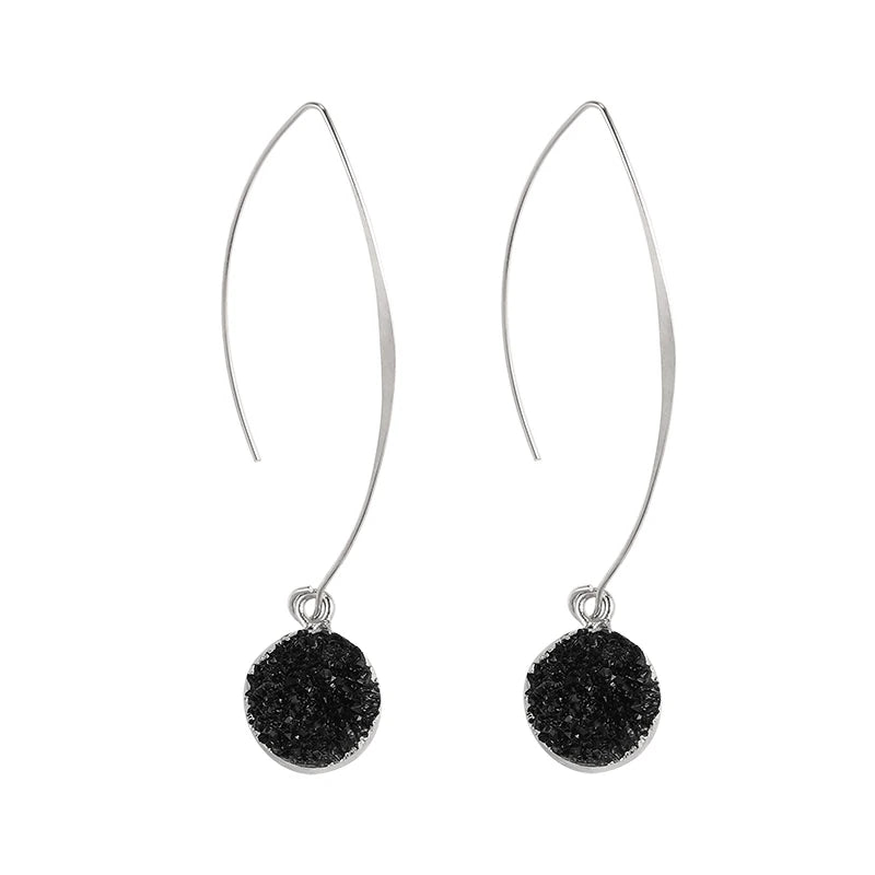 Rosé Druzy Drop Earrings