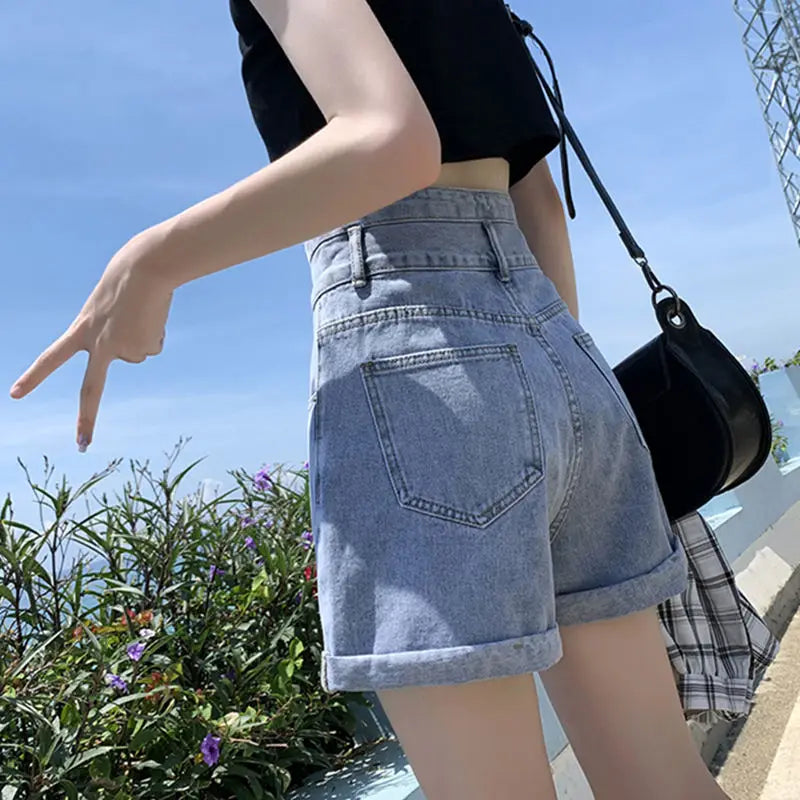 Sunny Day Rolled Denim Shorts