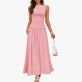 Blush Aura Pleated Maxi Dress