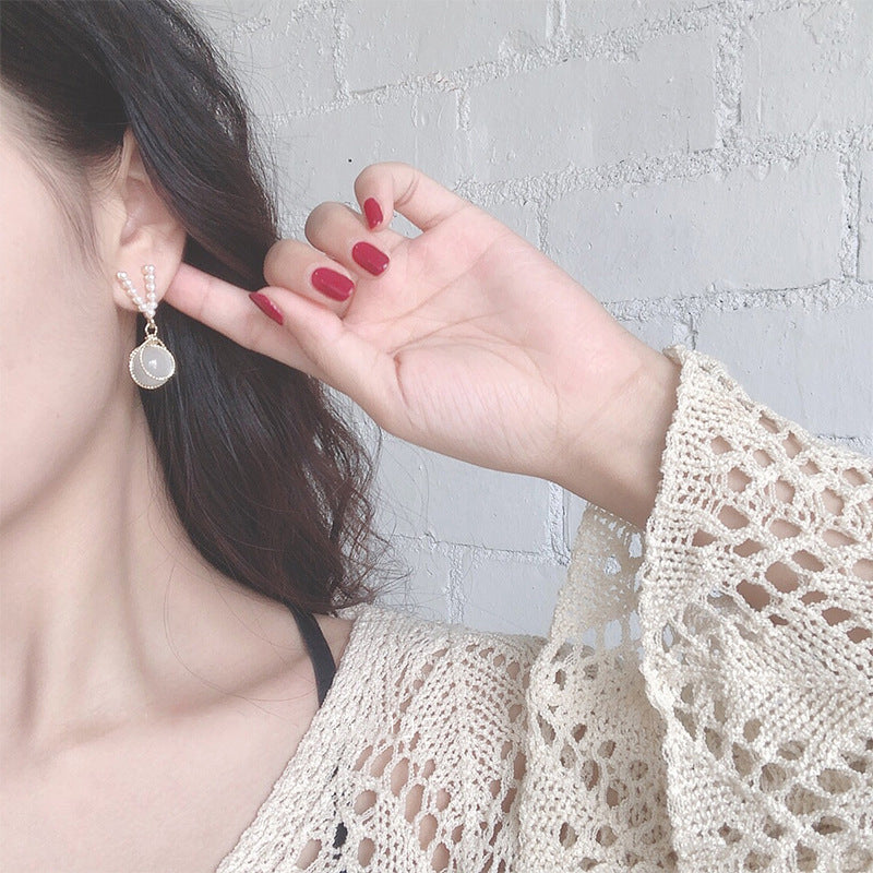 Aurora Pearl‑Crown Drop Earrings