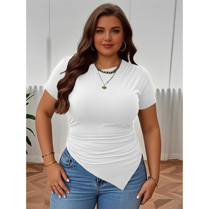 Sculpted Edge Asymmetrical Black Top