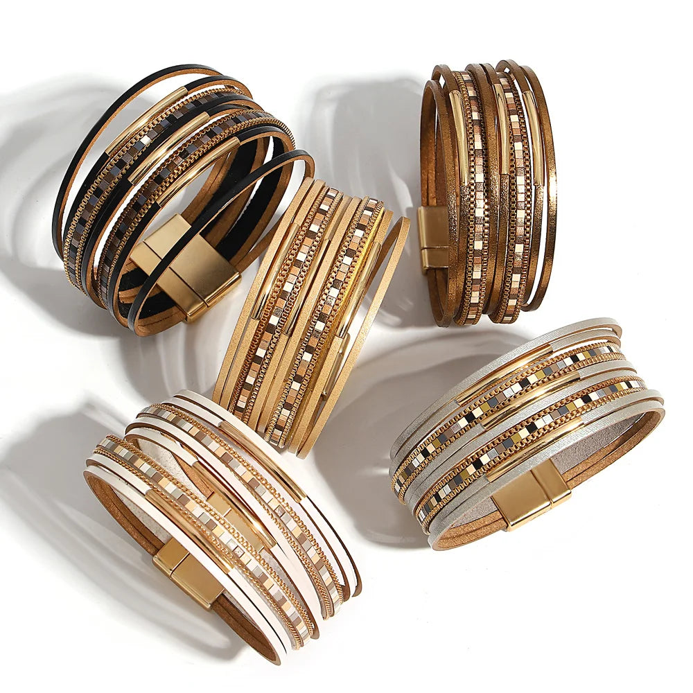 Fearless Leather & Gold Stack