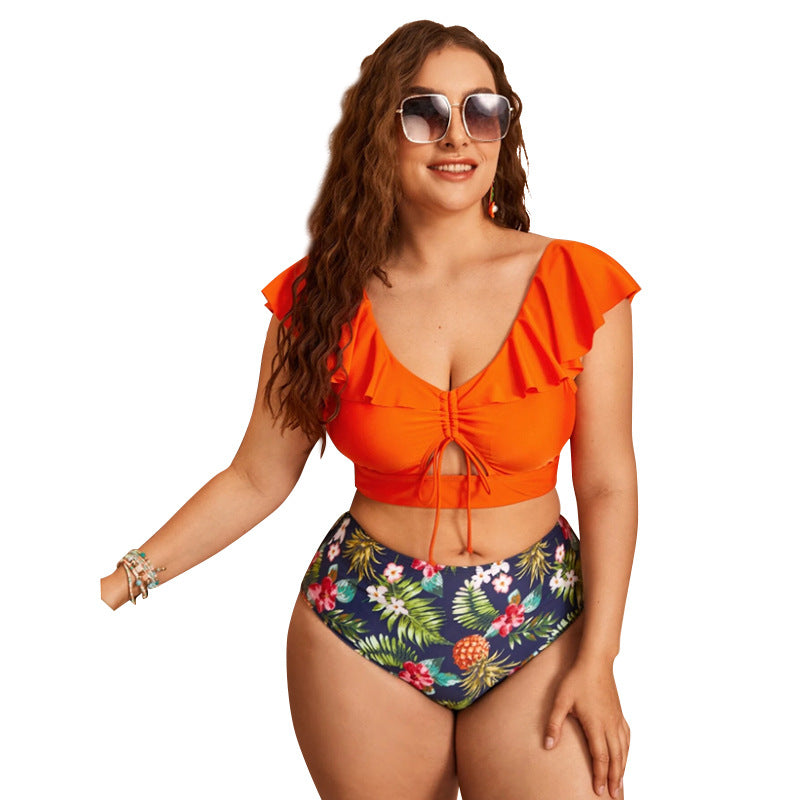 Tropic Ruffle High‑Waist Swim Set