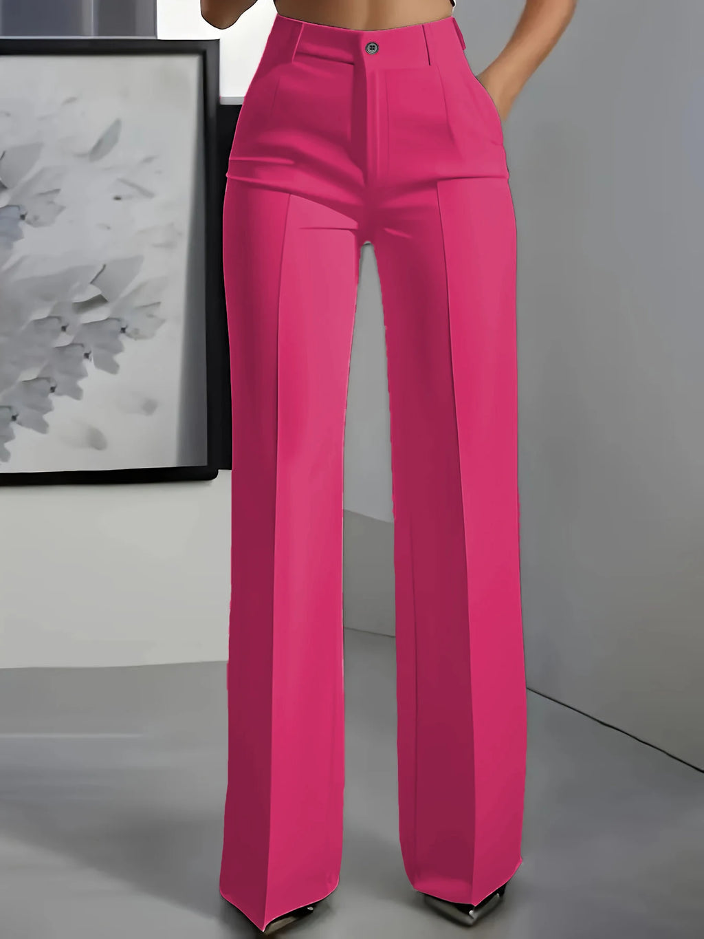 High‑Waist Tailored Wide‑Leg Trousers